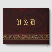 バーグエレガントンディ金ゴールドフローラ結婚ズ ゲストブック (裏面)