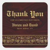 バーグエレガントンディ金ゴールドフローラ結婚ズ スクエアシール (正面)