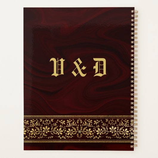 バーグエレガントンディ金ゴールドフローラ結婚ズ プランナー手帳 (裏面)