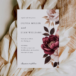 バーグエレガントンディ金ゴールドフローラ結婚ズ 招待状