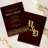 バーグエレガントンディ金ゴールドフローラ結婚ズ 招待状