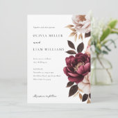 バーグエレガントンディ金ゴールドフローラ結婚ズ 招待状 (スタンド正面)