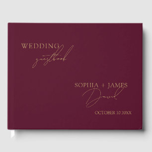 バーグエレガントンディ金ゴールドミニマ結婚リスト ゲストブック
