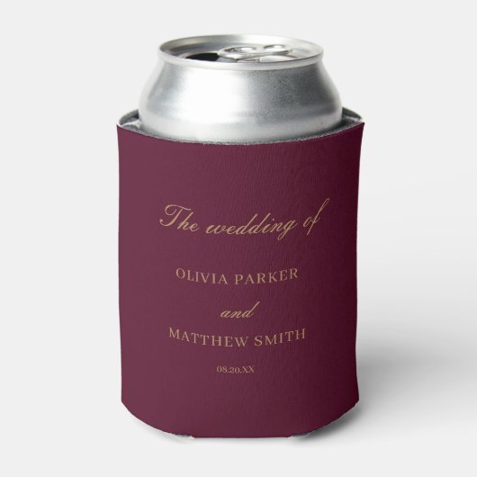 バーグエレガントンディ金ゴールドミニマ結婚リスト 缶クーラー (缶正面)