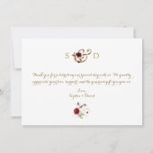 バーグエレガントンディ金ゴールド結婚フローラありがとう サンキューカード (裏面)