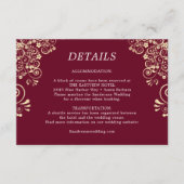 バーグエレガントンディ金ゴールド結婚詳細 エンクロージャーカード (正面)