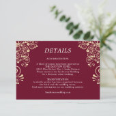 バーグエレガントンディ金ゴールド結婚詳細 エンクロージャーカード (スタンド正面)