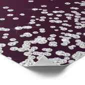 バーグエレガントンディ銀グリッター結婚ズ ポスター (角)