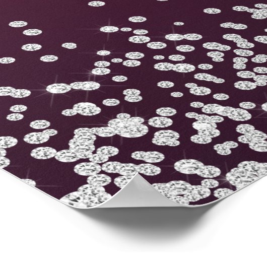 バーグエレガントンディ銀グリッター結婚ズ ポスター (角)