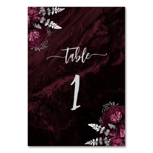 バーグエレガントンディ銀フローラ結婚ズ テーブルナンバー (正面)