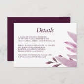 バーグエレガントンディ・ビッ結婚グ・リーフの詳細 招待状 (正面/裏面)