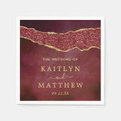 バーグエレガントンディ&金ゴールドアゲート結婚ト スタンダードカクテルナプキン (正面)