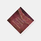 バーグエレガントンディ&金ゴールドアゲート結婚ト スタンダードカクテルナプキン (角)