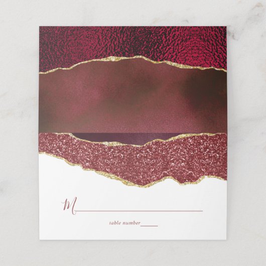 バーグエレガントンディ&金ゴールドアゲート結婚ト プレイスカード (外部開封)