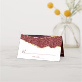 バーグエレガントンディ&金ゴールドアゲート結婚ト プレイスカード (正面)