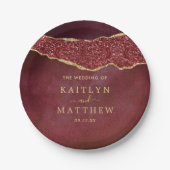 バーグエレガントンディ&金ゴールドアゲート結婚ト ペーパープレート (正面)