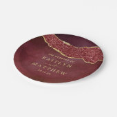 バーグエレガントンディ&金ゴールドアゲート結婚ト ペーパープレート (アングル)