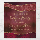 バーグエレガントンディ&金ゴールドアゲート結婚ト ワインラベル (シングルラベル)