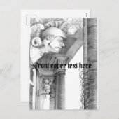 バーグシャイドゥンゲン城の彫刻ペ ンシルアート シーズンポストカード (正面/裏面)