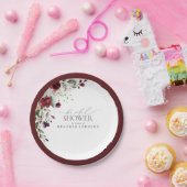 バーグニエレガントディフローラ水彩ブライダルシャワー ペーパープレート (パーティー)