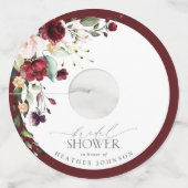 バーグニエレガントディフローラ水彩ブライダルシャワー ワイングラスタグ (裏面)