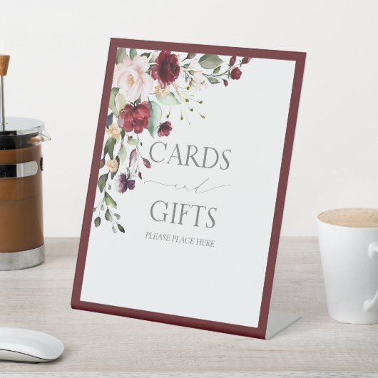 バーグニエレガントディフローラ水彩ブライダルシャワー 台座サイン (インサイチュ)