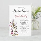 バーグニエレガントディフローラ水彩ブライダルシャワー 招待状 (スタンド正面)
