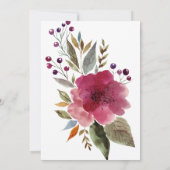 バーグニエレガントディフローラ水彩ブライダルシャワー 招待状 (裏面)