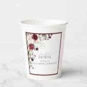 バーグニエレガントディフローラ水彩ブライダルシャワー 紙コップ (裏面)