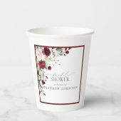 バーグニエレガントディフローラ水彩ブライダルシャワー 紙コップ (正面)