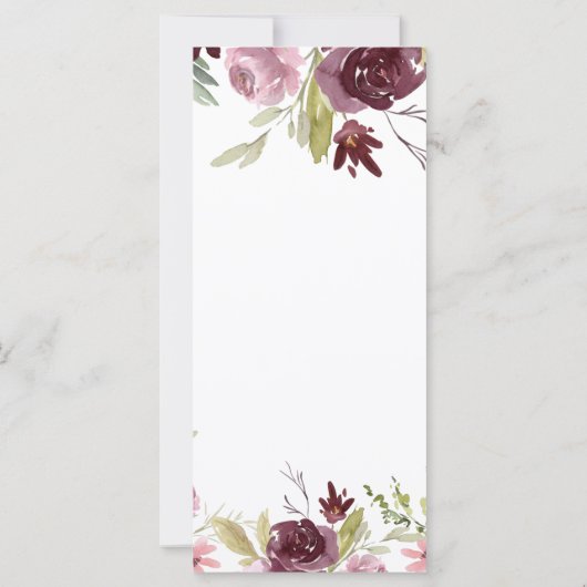 バーグニエレガントディフローラ水彩結婚式 プログラム (裏面)