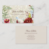 バーグニエレガントディフローラ金ゴールドグリッター美しいサロン 名刺 (正面/裏面)