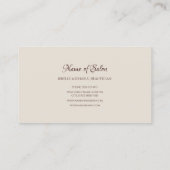 バーグニエレガントディフローラ金ゴールドグリッター美しいサロン 名刺 (裏面)