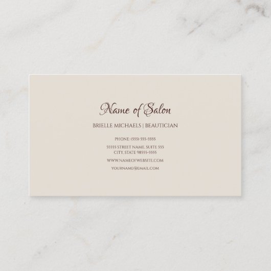 バーグニエレガントディフローラ金ゴールドグリッター美しいサロン 名刺 (裏面)