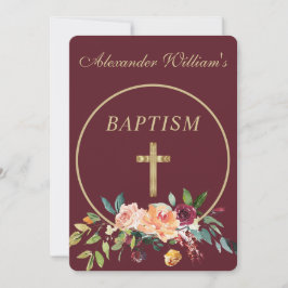 バーグニエレガントディ金ゴールドフローラベビー《キリスト教》洗礼式や命名式 招待状