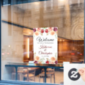 バーグニエレガントーフローラへようこそ結婚我々 ウィンドウサイン (カフェ窓)