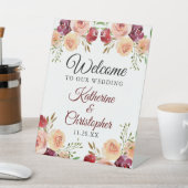 バーグニエレガントーフローラへようこそ結婚我々 台座サイン (インサイチュ)