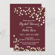 バーグニエレガントーフローラブライダルシャワー招待状