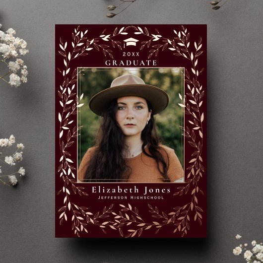 バーグニエレガントーリース卒業写真 箔招待状