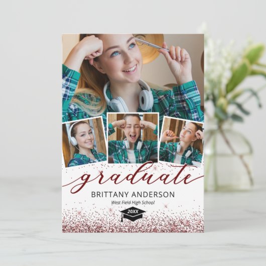 バーグニエレガントー卒業式4写真招待状 招待状 (スタンド正面)