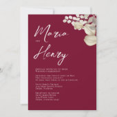 バーグニエレガントー水彩アイボリーフローラQRコード 招待状 (正面)