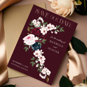 バーグニエレガントー海軍の水色フローラ滝 セーブザデート