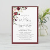 バーグニエレガントー赤面フローラバプテスマ1歳の誕生日 招待状 (スタンド正面)