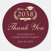 バーグニエレガントー金ゴールド卒業ありがとう ラウンドシール (正面)