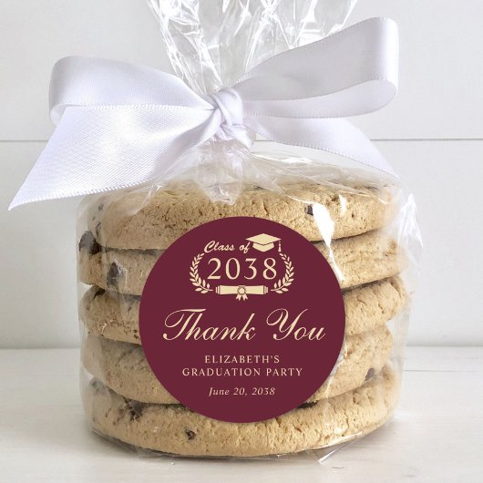 バーグニエレガントー金ゴールド卒業ありがとう ラウンドシール