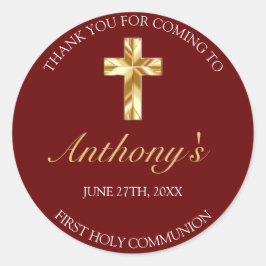 バーグニエレガントー金ゴールド第一聖餐会 ラウンドシール