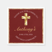 バーグニエレガントー金ゴールド第1聖餐式 スタンダードカクテルナプキン (正面)