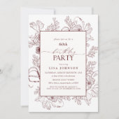 バーグニエレガントー60th誕生日フローララインアート 招待状 (正面)