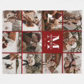 バーグニスタイリッシューInstagramフォトコラージモノグラム フリースブランケット (正面(横))