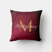 バーグニパーソナライズされたー勾配金ゴールドフローライニシャル クッション (裏面)